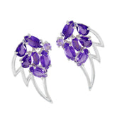 Abigail Purple Dangle Earrings with Stunning Gems